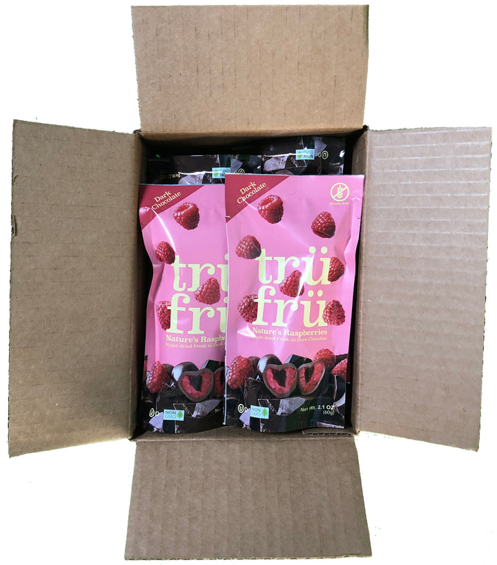 Tru Fru Hyper-Dried Grab & Go Real Raspberries In Dark Chocolate-2.1 oz.-12/Case