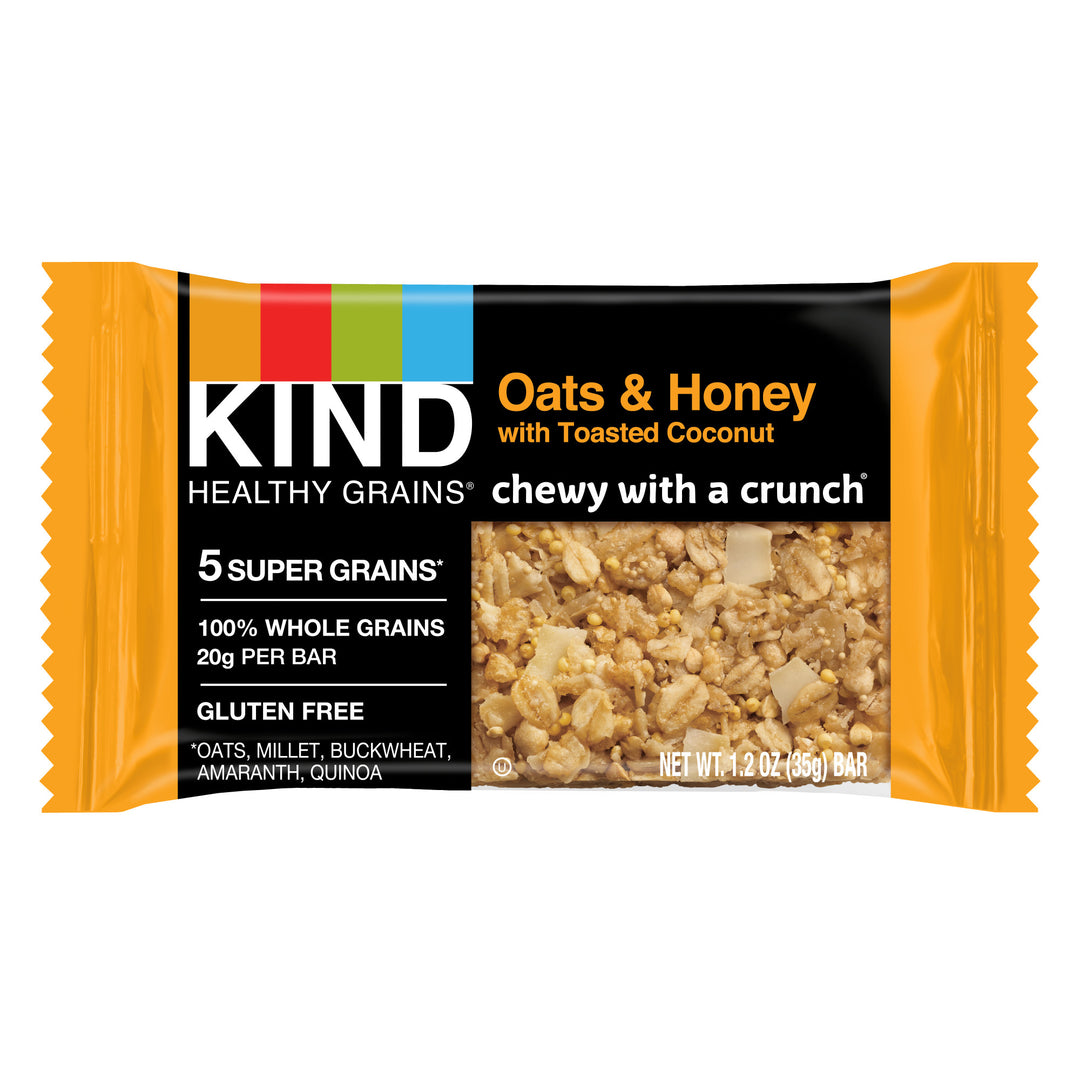 Kind Healthy Snacks Oats And Honey With Toasted Coconut Healthy Grains Granola Bar-1.2 oz.-12/Box-6/Case