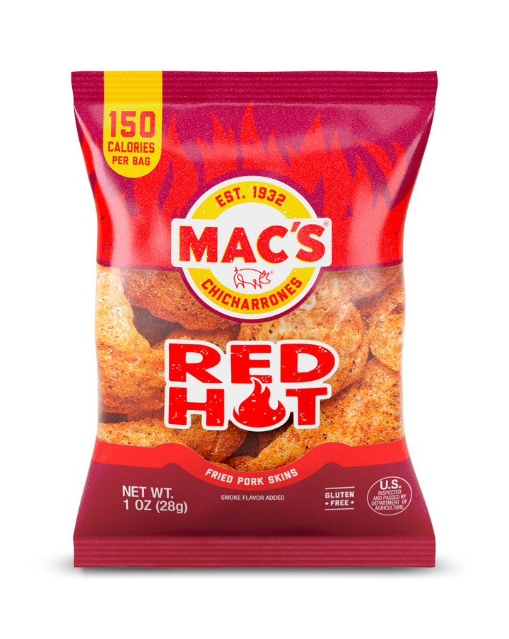 Mac's Hot Pork Skins-1 oz.-48/Case