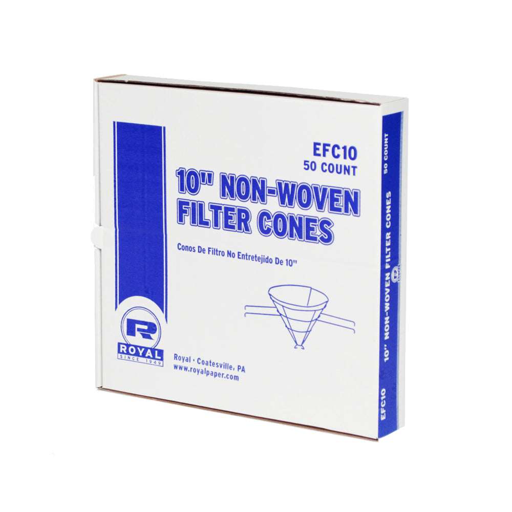 Royal 10 Inch Econoline Non Woven Filter Cones-50 Each-10/Case