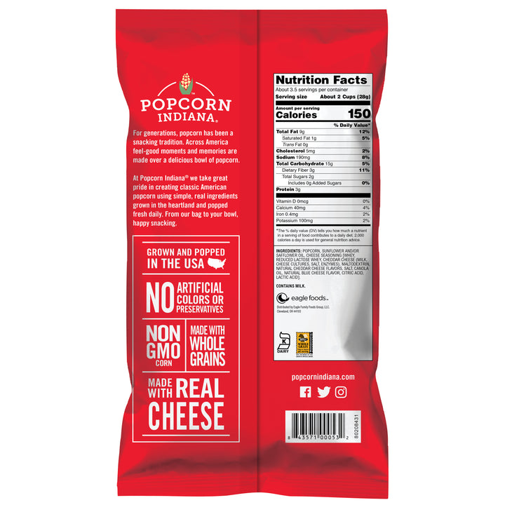 Popcorn Indiana White Cheddar-3.5 oz.-6/Case