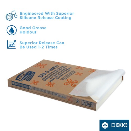 Dixie 24.38 Inch X 16.38 Inch Orange Label Grease Proof White Parchment Pan Liner-1000 Count-1/Case
