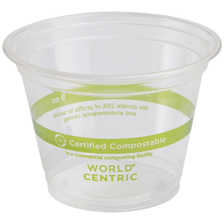 World Centric 9 oz. Ingeo Compostable Clear Squat Cup-50 Each-20/Case