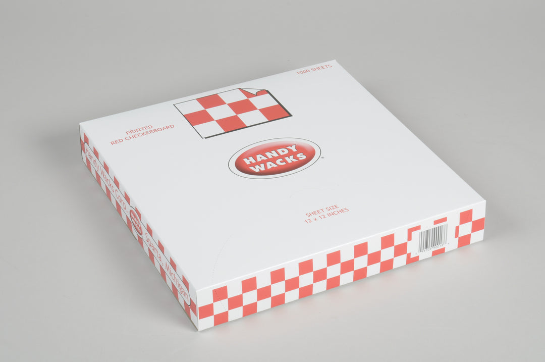 Handy Wacks 12 Inch X 12 Inch X 2.5 Inch Red Checkerboard Deli Wrap-1000 Count-6/Case