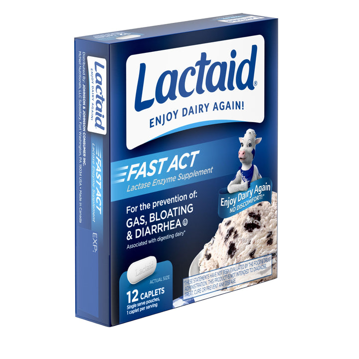 Lactaid Fast Action Caplets-12 Count-3/Box-12/Case