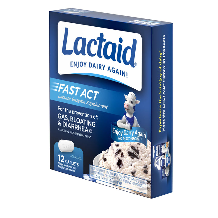 Lactaid Fast Action Caplets-12 Count-3/Box-12/Case