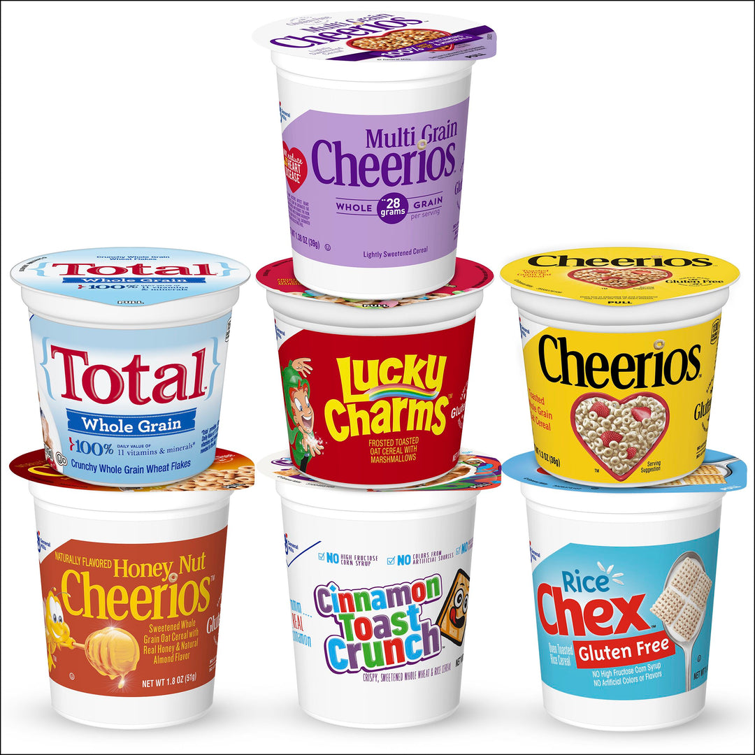 General Mills Adult Variety Pack Single Serve Cereal Cups-1.63 oz.-60/Case