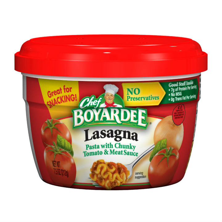 Chef Boyardee Lasagna & Beef Microwavable-7.5 oz.-12/Case