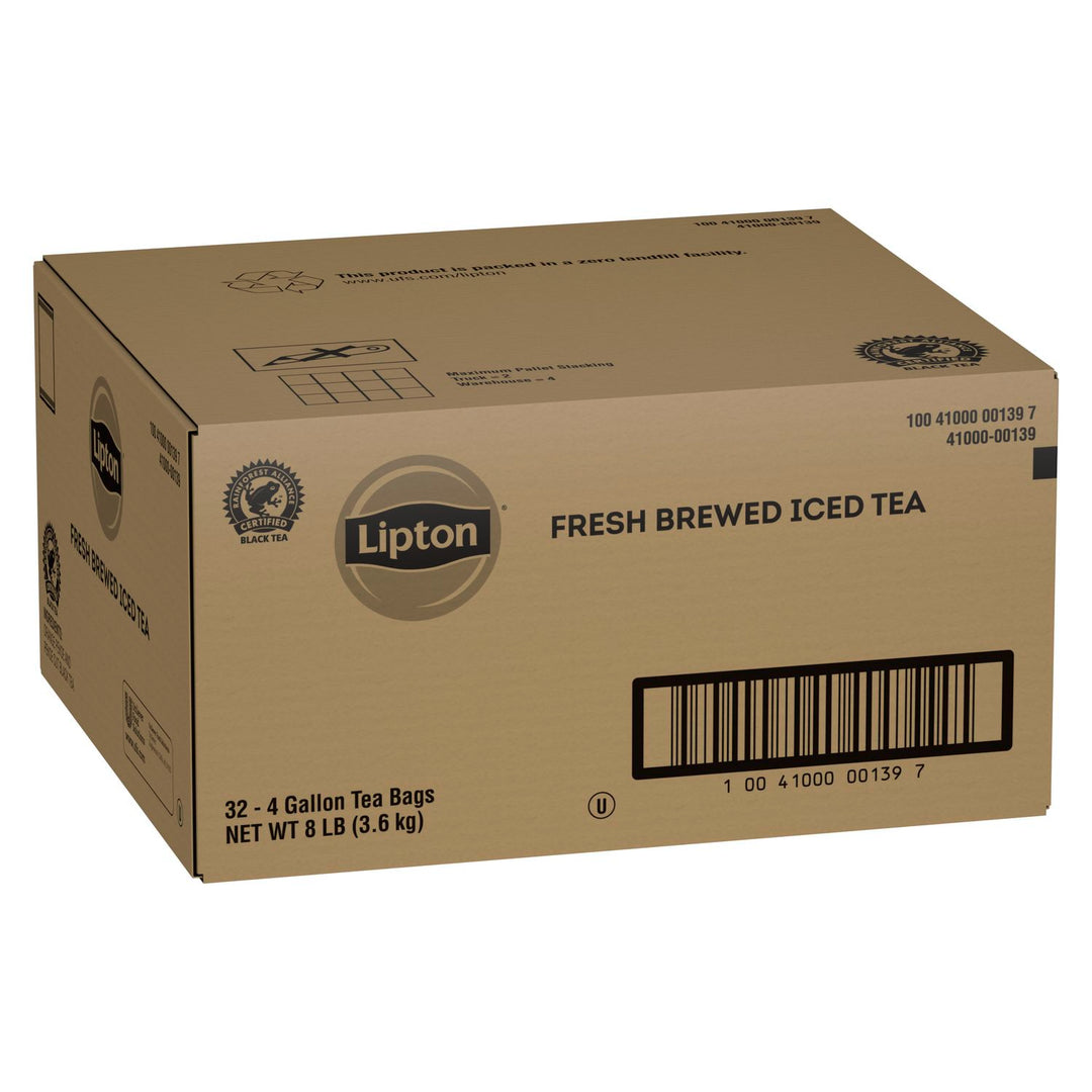 Lipton Unsweetened Black Iced Tea Bags-4 oz.-32/Case