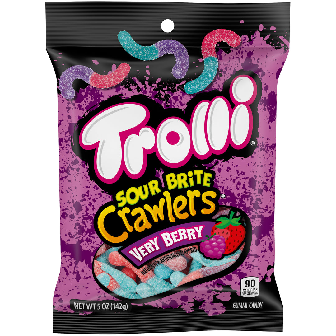 Trolli Very Berry Sour Brite Crawlers Gummy Candy-5 oz.-12/Case