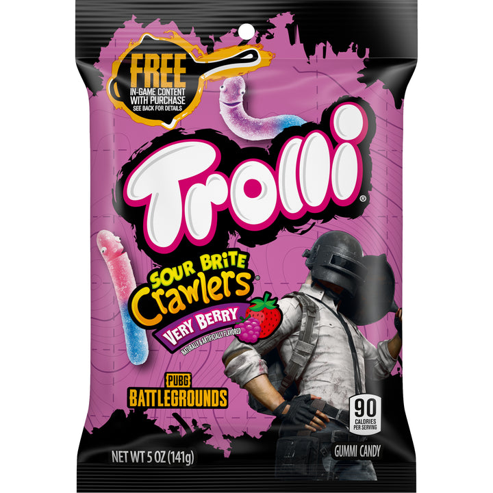 Trolli Very Berry Sour Brite Crawlers Gummy Candy-5 oz.-12/Case