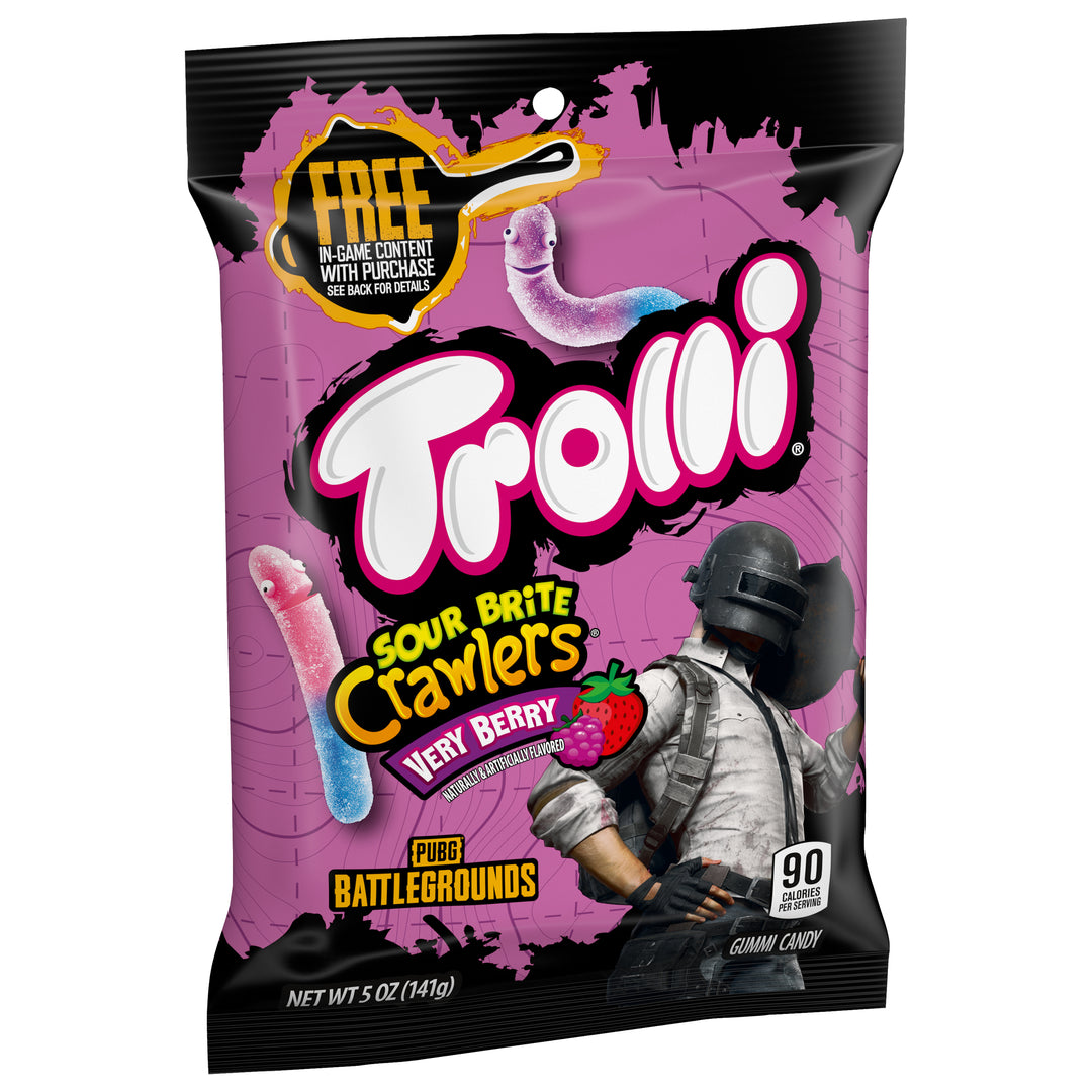 Trolli Very Berry Sour Brite Crawlers Gummy Candy-5 oz.-12/Case