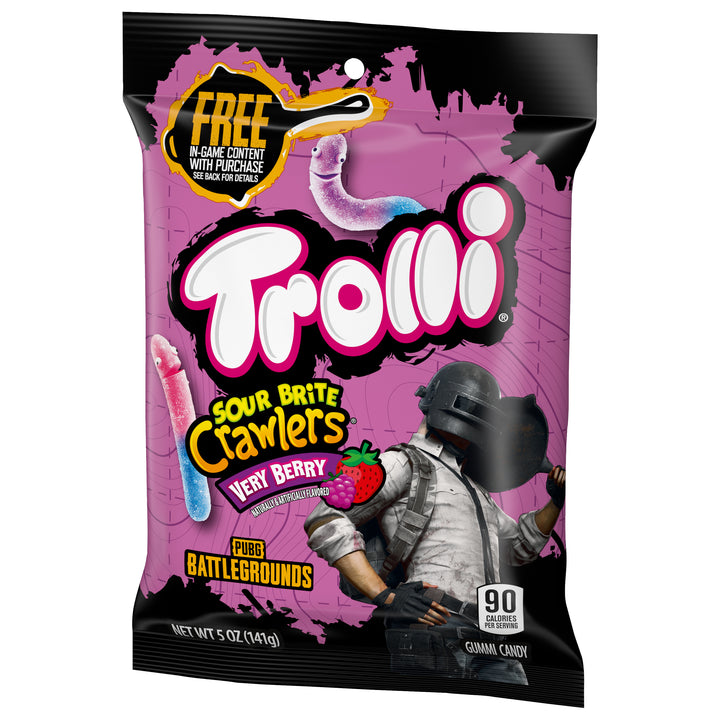 Trolli Very Berry Sour Brite Crawlers Gummy Candy-5 oz.-12/Case