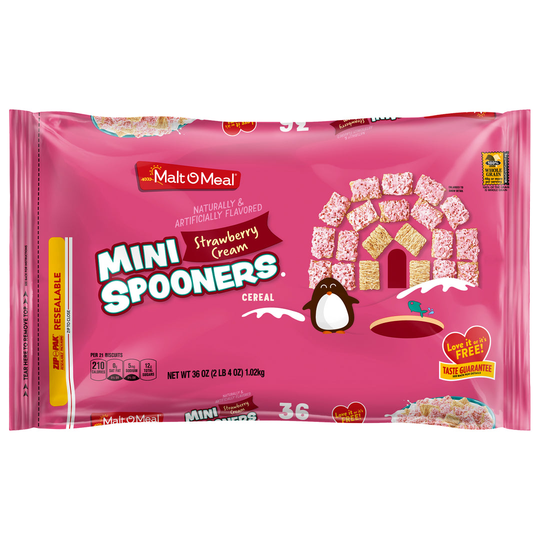 Malt O Meal Cereal Mini Spooners Strawberry Cream-36 oz.-8/Case