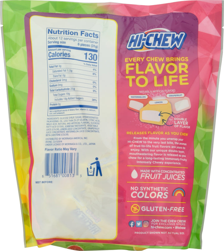 Hi-Chew Sweet & Sour Gummy Candy Stand Up Pouch-12.7 oz.-4/Case