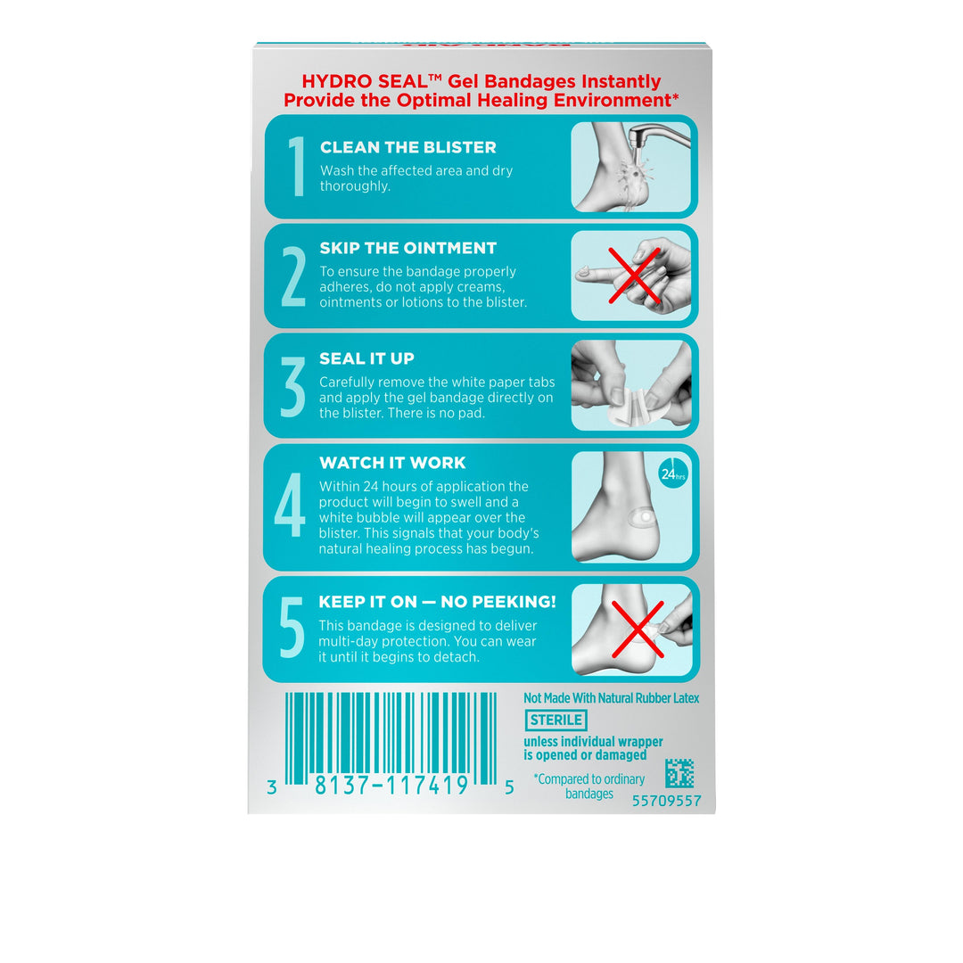 Band Aid Hydro Seal Blister Heels Bandages Box-6 Count-6/Box-4/Case