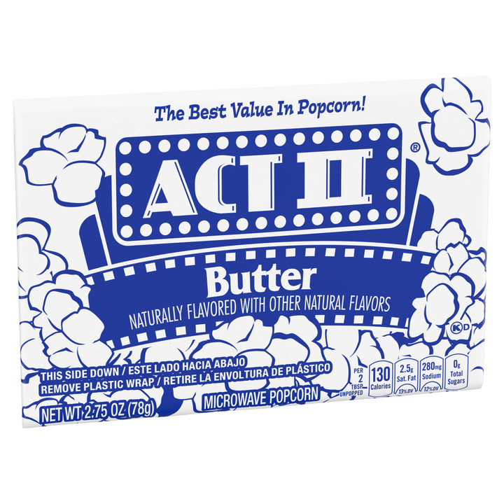 Act Ii Microwave Popcorn Tray Butter-2.75 oz.-18/Box-4/Case