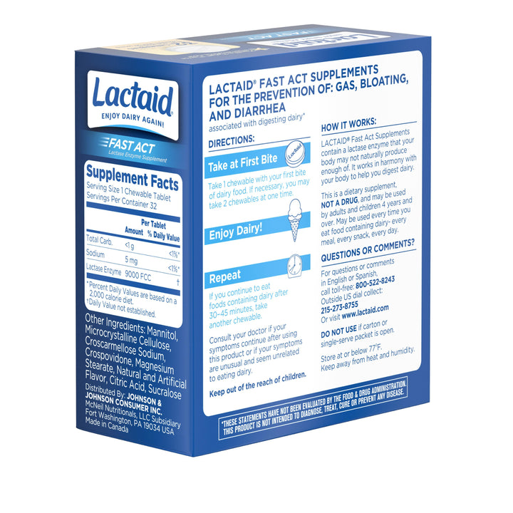 Lactaid Fast Action Chewable Tablet 24/32 Cnt.