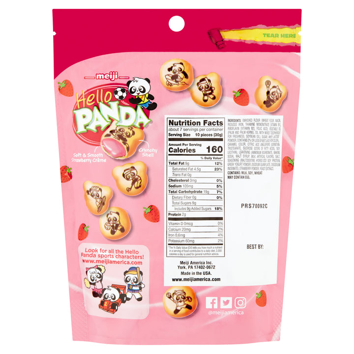 Hello Panda Strawberry Creme Filled Bite Size Cookie-7 oz.-6/Case