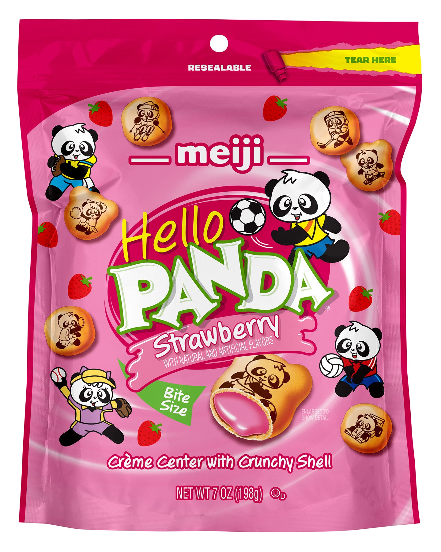 Hello Panda Strawberry Creme Filled Bite Size Cookie-7 oz.-6/Case