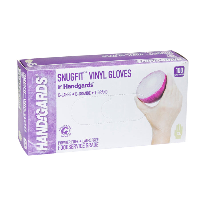 Handgards Snugfit Powder Free Extra Large Vinyl Glove-100 Each-100/Box-4/Case