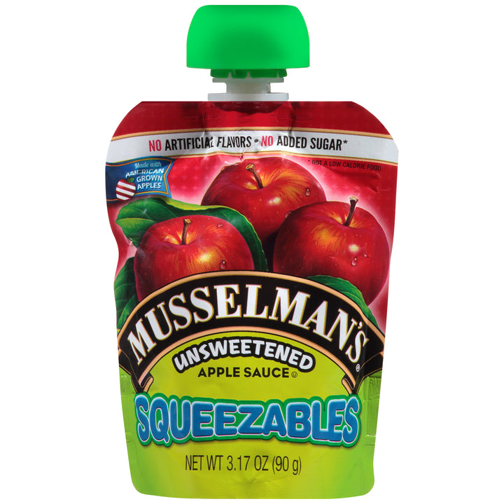 Musselman's Squeezable Unsweetened Applesauce-3.17 oz.-48/Case