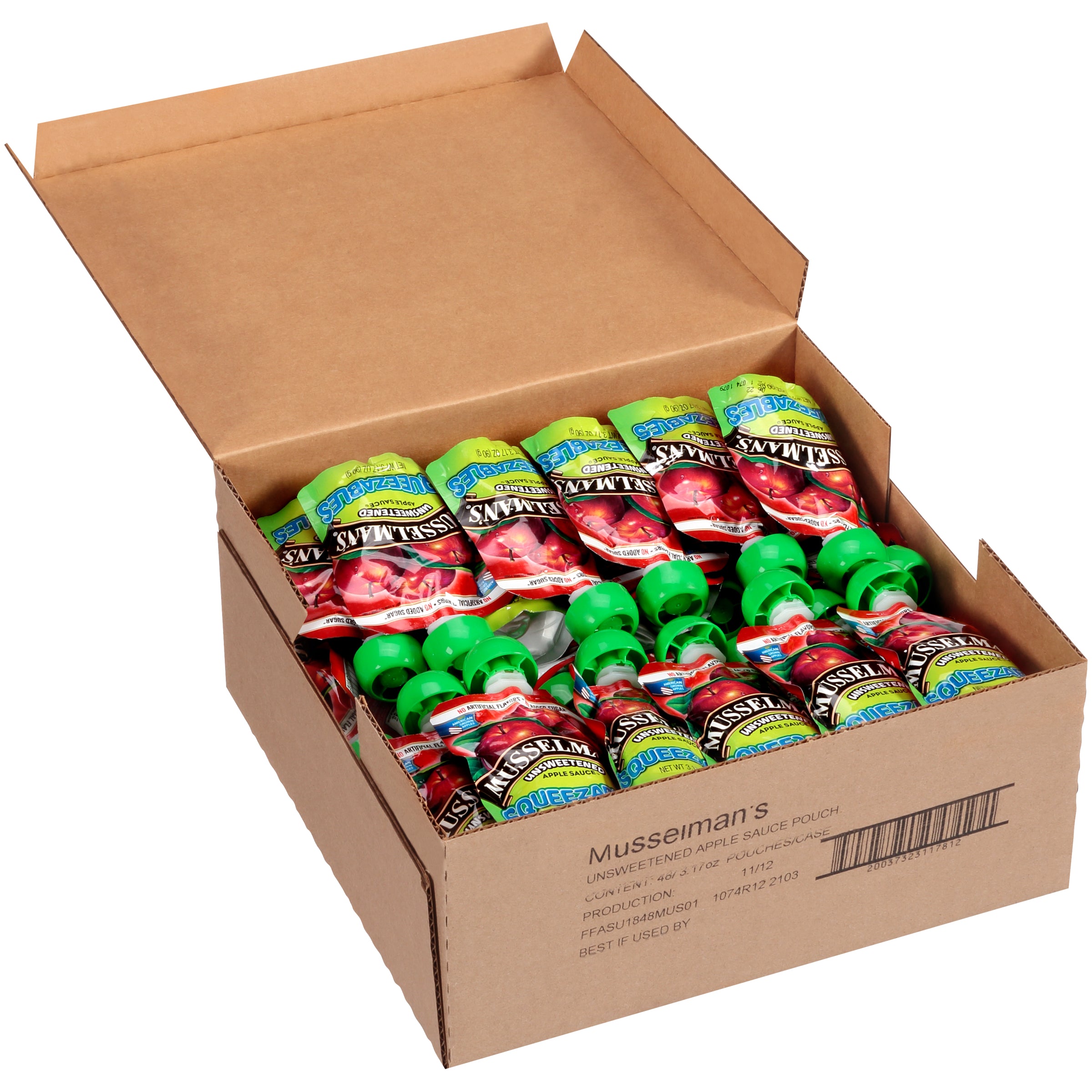 Musselman's Squeezable Unsweetened Applesauce-3.17 oz.-48/Case MPN