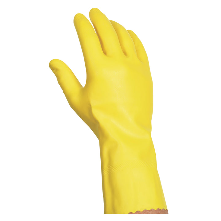 Handgards General Purpose Reusable Yellow Latex Large Glove-12 Pair-12/Box-4/Case