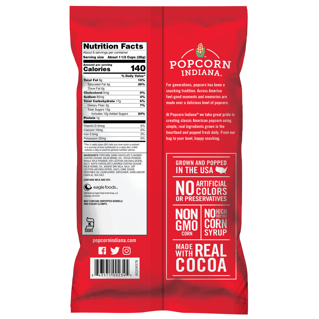 Popcorn Indiana Black And White Fudge Drizzle-6 oz.-6/Case