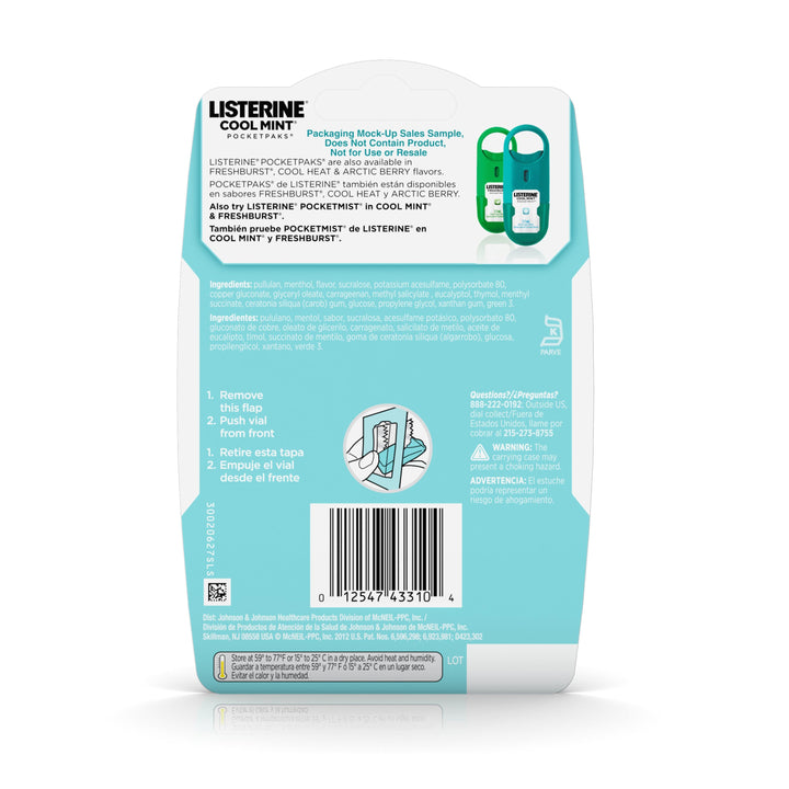 Listerine Cool Mint Pocketpaks-24 Count-12/Box-6/Case