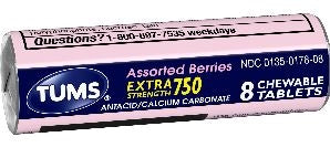 Tums Extra Assorted Berries-8 Each-12/Box-30/Case