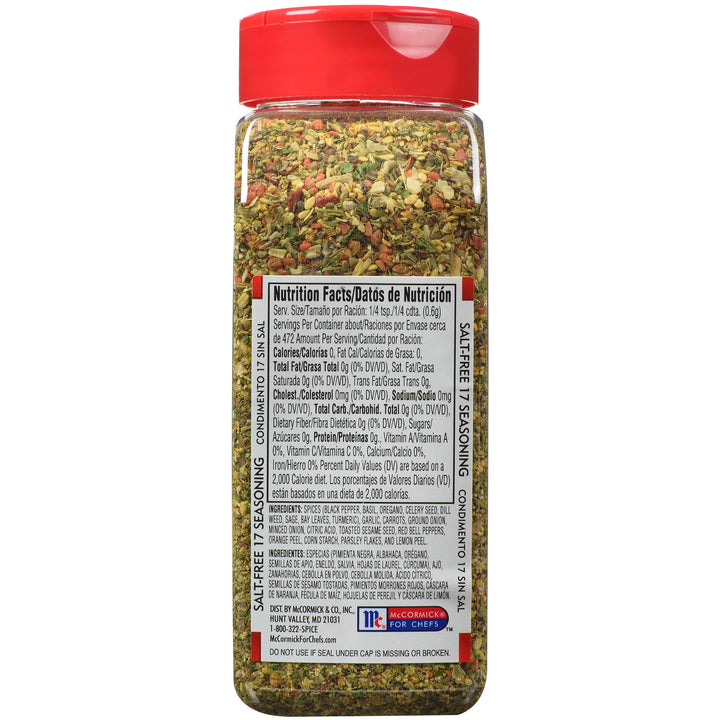 Lawry's Salt Free 17 Seasoning-10 oz.-6/Case