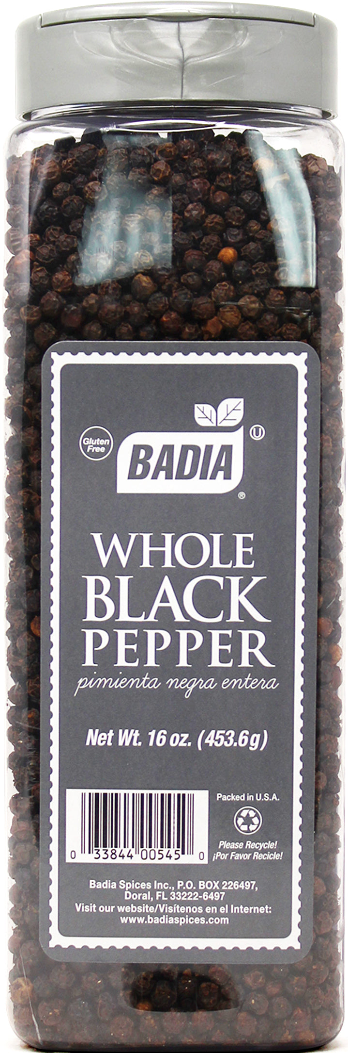 Badia Whole Black Pepper-16 oz.-6/Case
