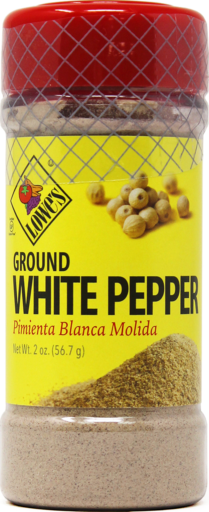 Lowes Ground White Pepper-2 oz.-12/Case