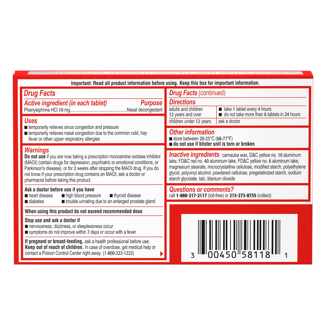 Sudafed Congestion 72/18 Cnt.