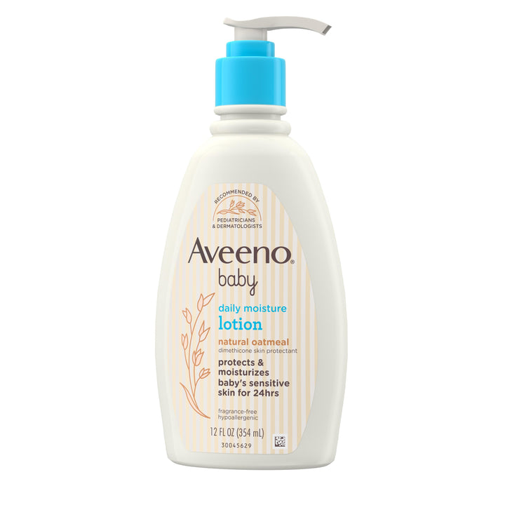Aveeno Baby Daily Moisture Lotion Fragrance Free-12 fl oz.s-3/Box-4/Case