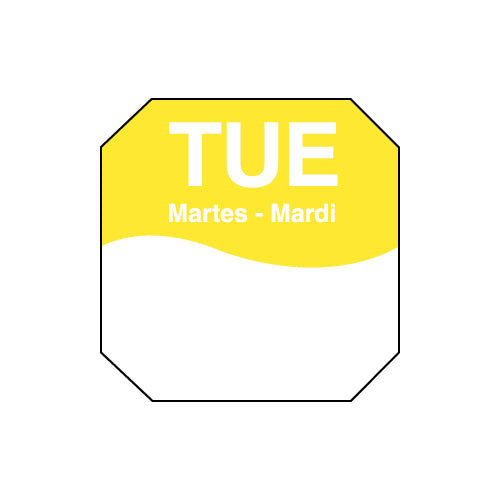 Daymark Movemark-Removeable Adhesive 1 Inch X 1 Inch Octagon Tuesday Triling Label-1000 Count-12/Case