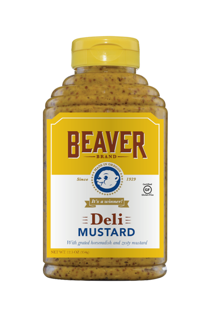 Beaver Deli Horseradish Mustard Bottle-12.5 oz.-6/Case
