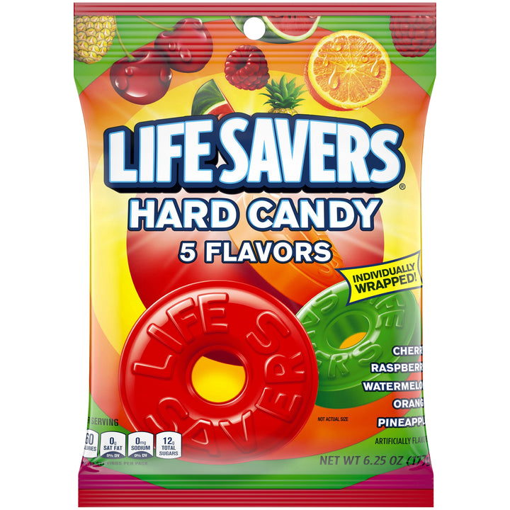 Lifesavers Five Flavor Hard Candies Bag-6.25 oz.-12/Case