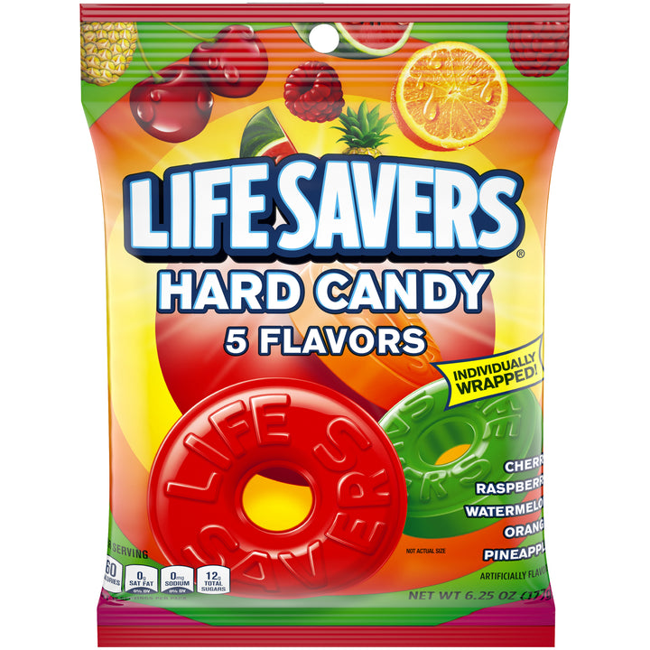 Lifesavers Five Flavor Hard Candies Bag-6.25 oz.-12/Case