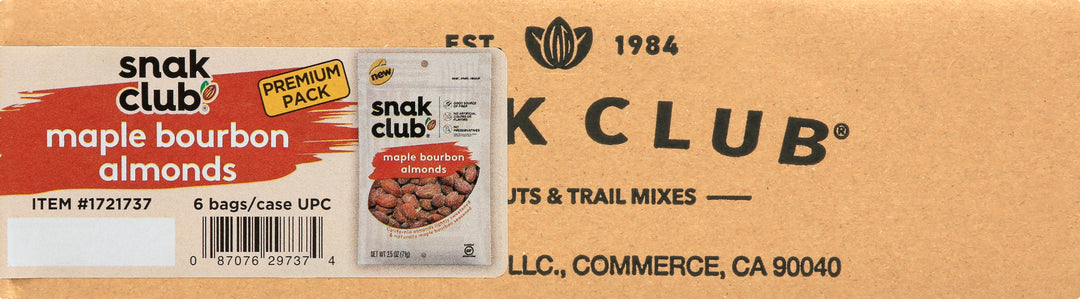 Snak Club Maple Bourbon Almonds-1 Each-6/Case
