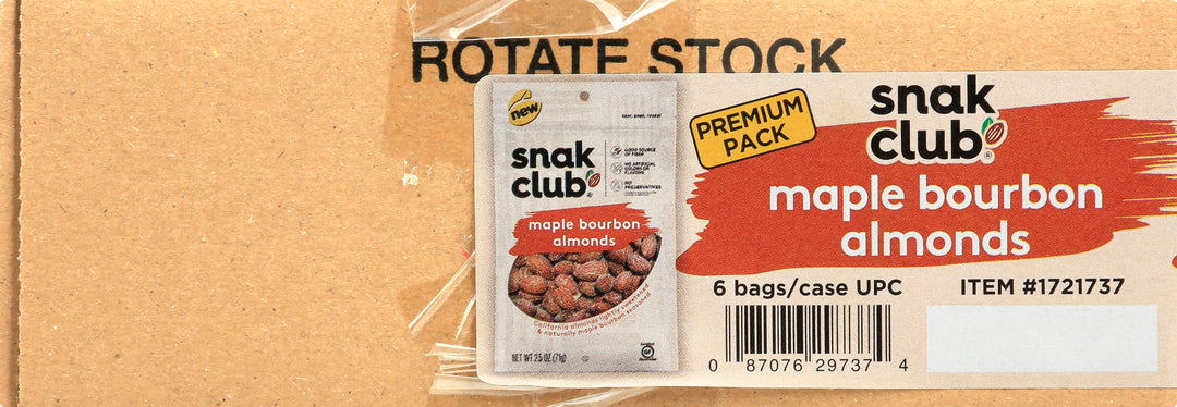 Snak Club Maple Bourbon Almonds-1 Each-6/Case