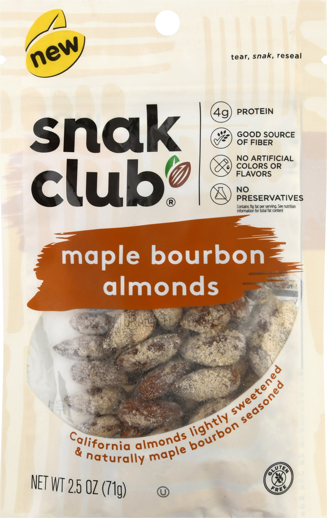 Snak Club Maple Bourbon Almonds-1 Each-6/Case