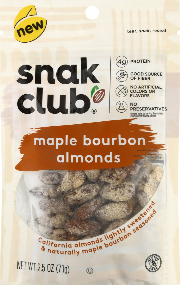 Snak Club Maple Bourbon Almonds-1 Each-6/Case