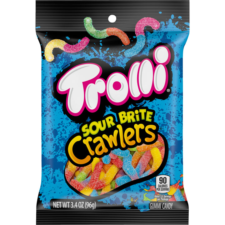 Trolli Sour Brite Crawlers Gummy Candy-3.4 oz.-12/Case