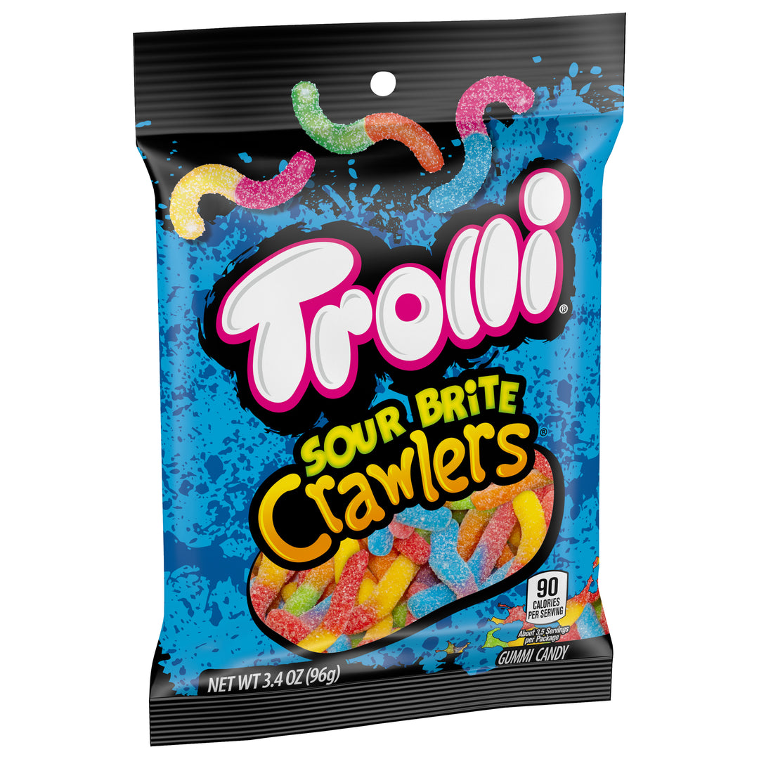 Trolli Sour Brite Crawlers Gummy Candy-3.4 oz.-12/Case
