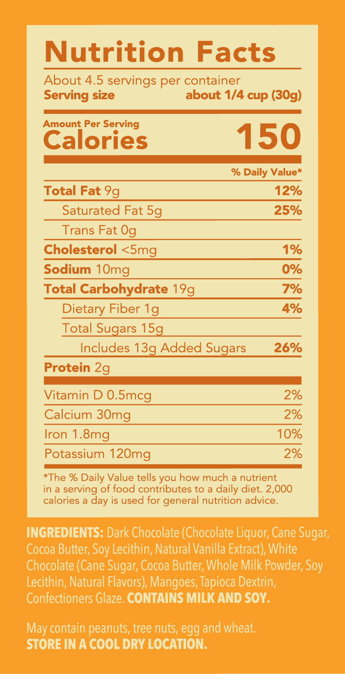 Tru Fru Hyper-Dried Grab & Share Mango In Dark Chocolate-4.5 oz.-6/Case