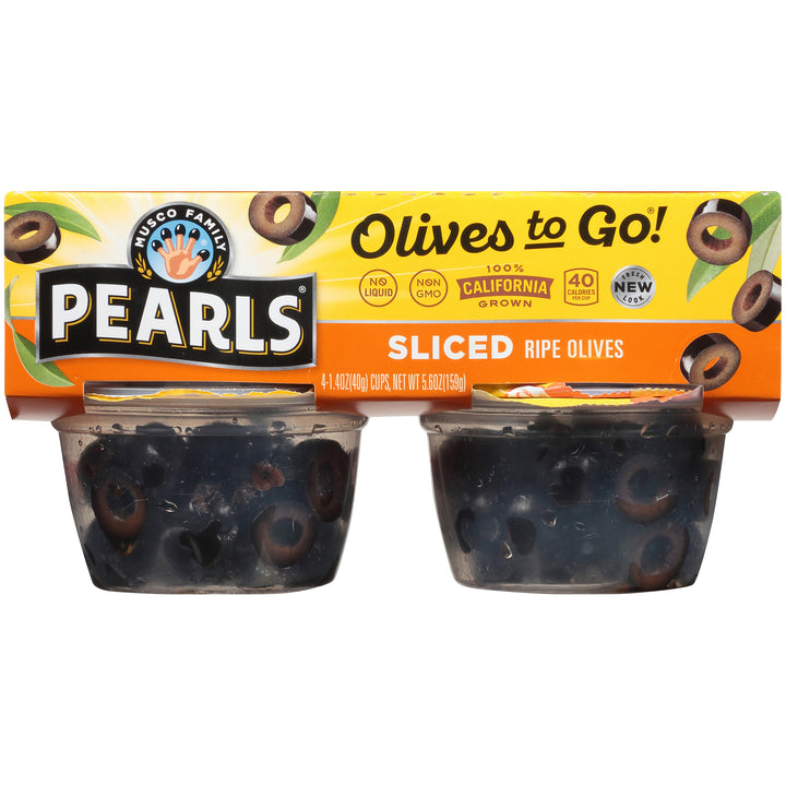 Pearls Black Sliced Olives To Go-5.6 oz.-6/Case