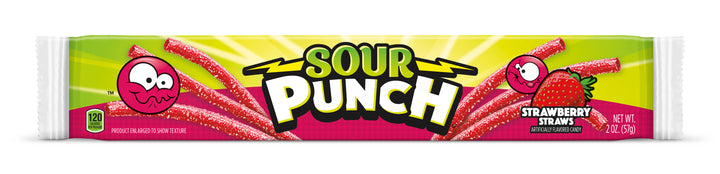 Sour Punch Straws Tray Gummy Candy-2 oz.-24/Box-12/Case