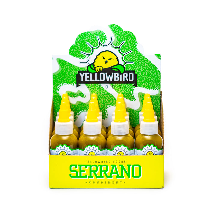 Yellowbird Foods Serrano Hot Sauce Bottle-2.2 oz.-12/Box-2/Case